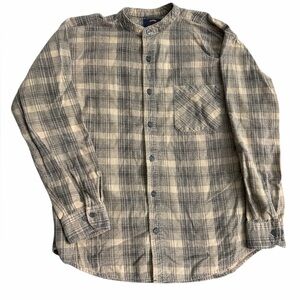 Dry Goods Supply Co. Men’s Flannel Shirt Size Medium Plaid Band Collar Button Up